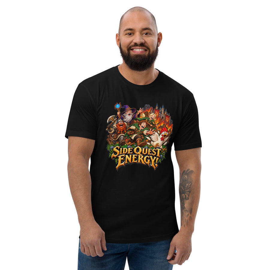 Men's Short sleeved cotton "Side Quest Energy!"